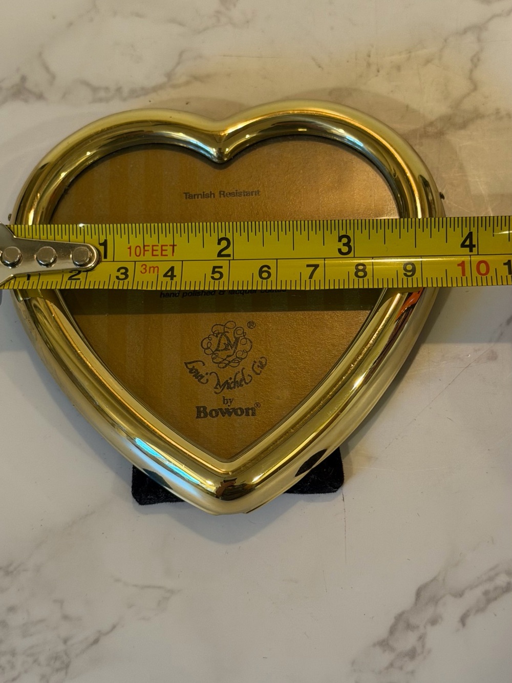 Vintage Pair of Solid Brass Heart Picture Frames Tarnish Resistant 3”x 3” - Picture 4 of 5